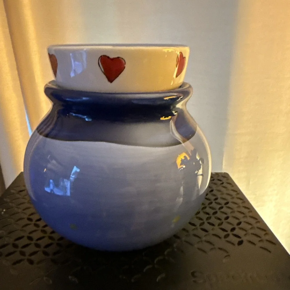 Vintage handpainted Hopes & Dreams pottery jug with lid